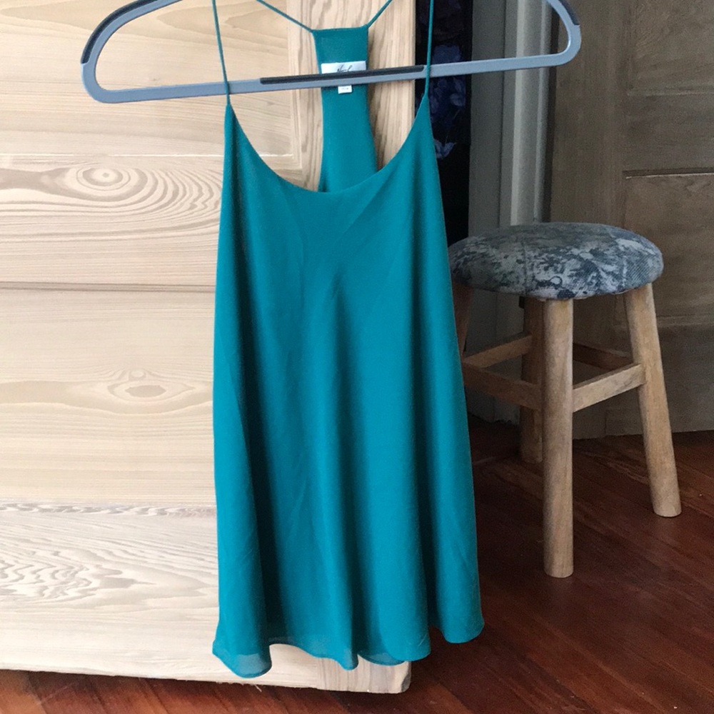 Turquoise flowy tank